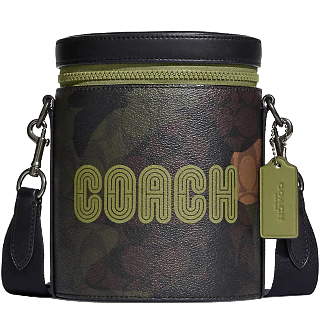 Coach Barrel Crossbody Bag in Signature Canvas with sale Camo Print & Coach Patch NWT