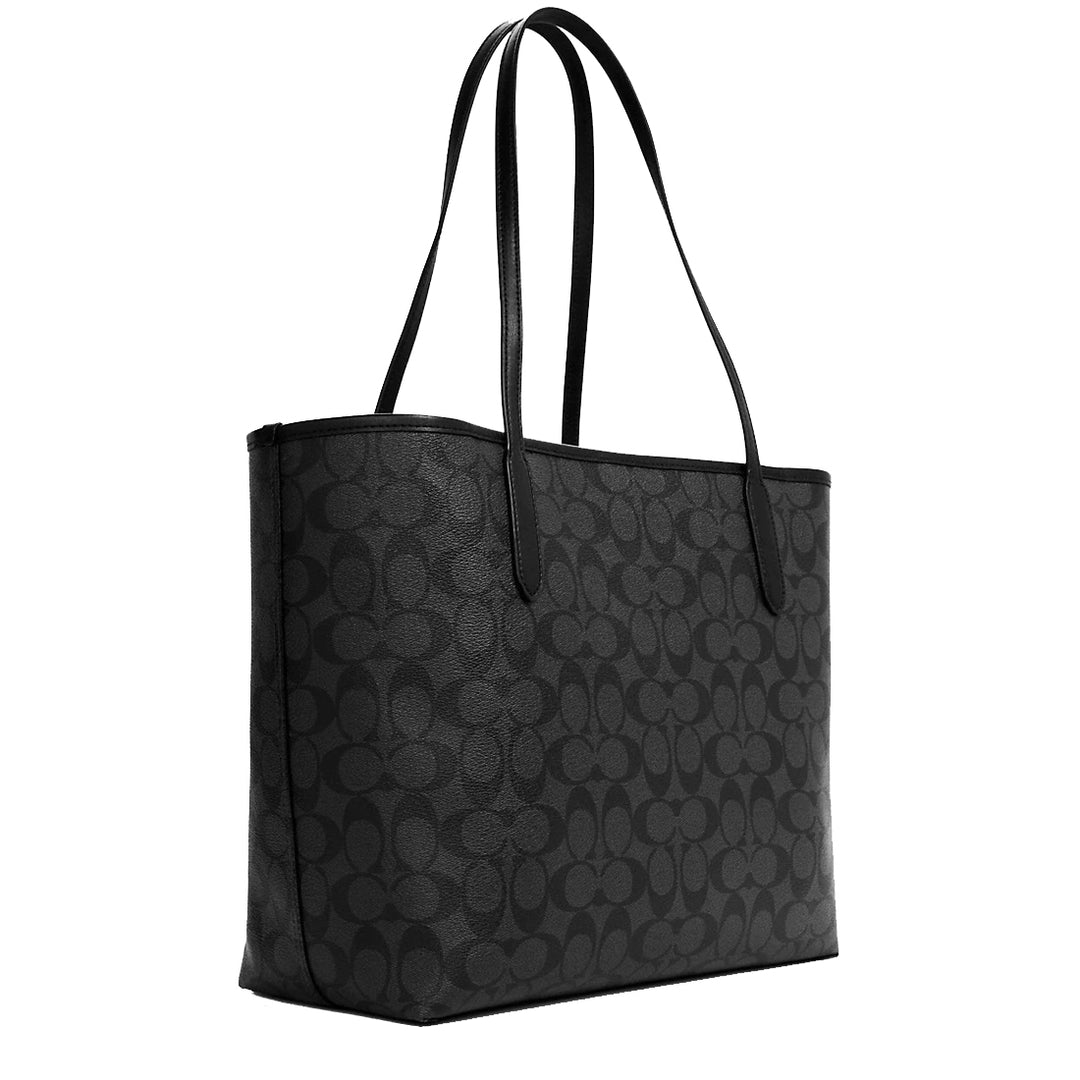 Coach City Tote Bag In Signature Canvas in Silver/ Graphite/ Black 569 –  PinkOrchard.com