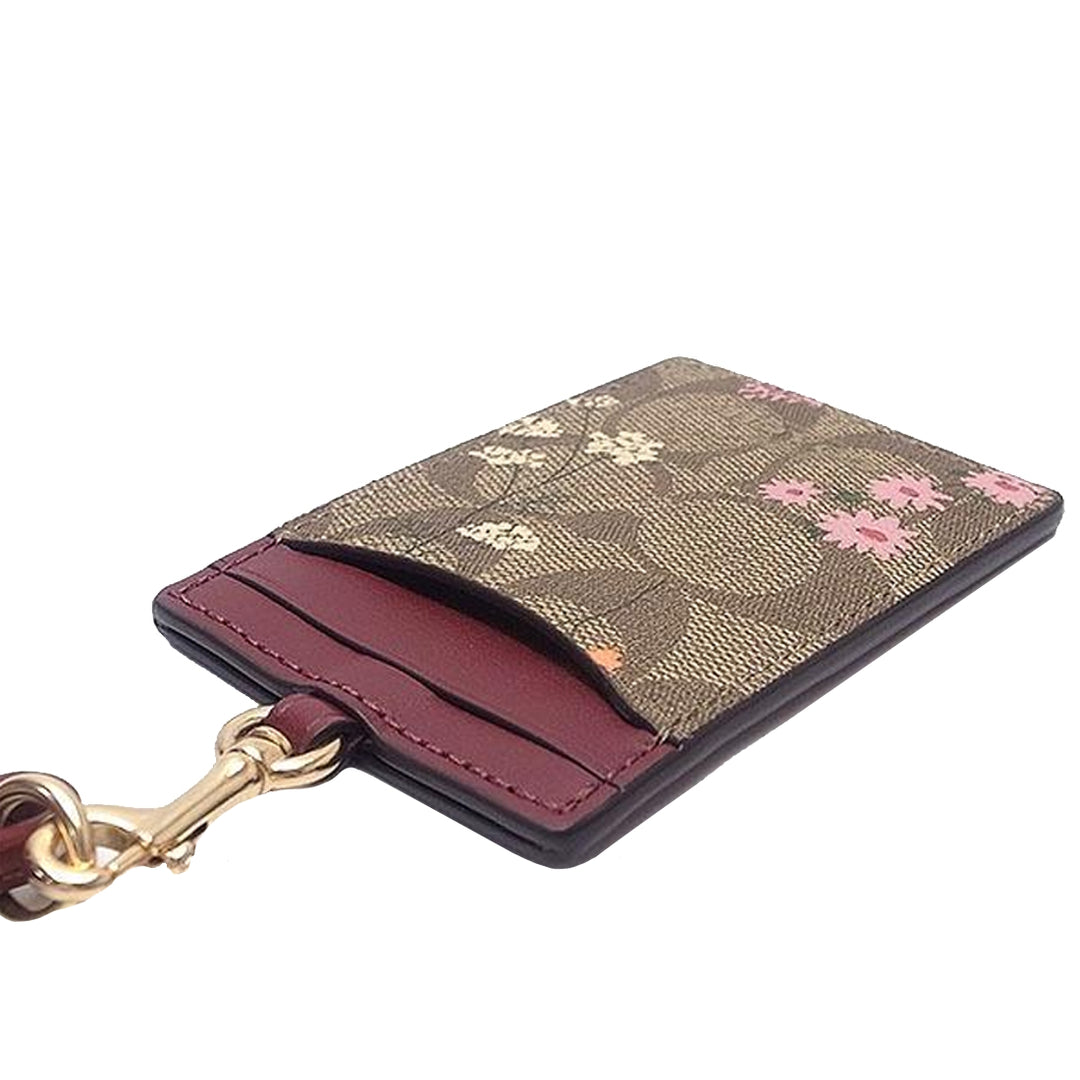 ID LANYARD IN SIGNATURE CANVAS WITH WILDFLOWER PRINT (COACH C8735) top