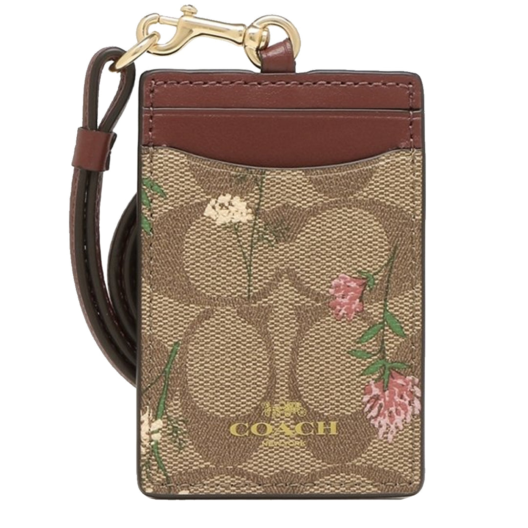 ID LANYARD IN SIGNATURE CANVAS WITH WILDFLOWER PRINT (COACH C8735) top