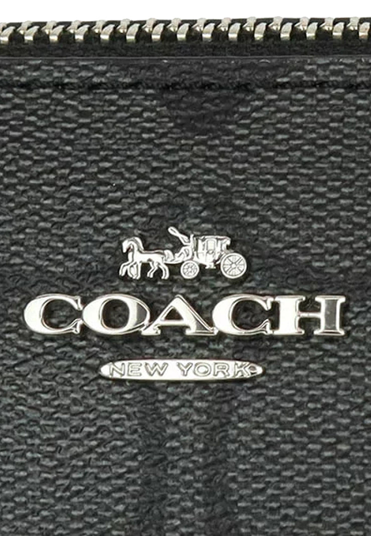 Coach Nolita Wristlet 19 Leather Clutch In Flax/dark Gunmetal