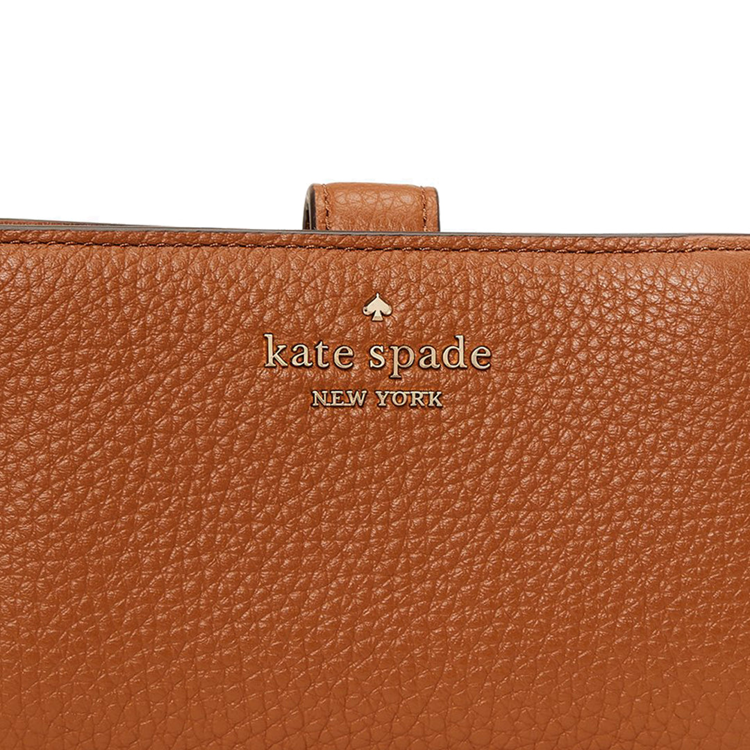 Kate Spade Leila Medium Compartment Bifold Wallet in Warm Gingerbread PinkOrchard