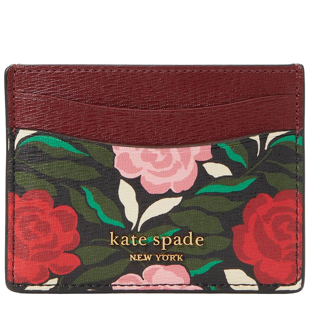 Kate Spade New York Morgan Rose Garden Credit Card Holder - Black Multi