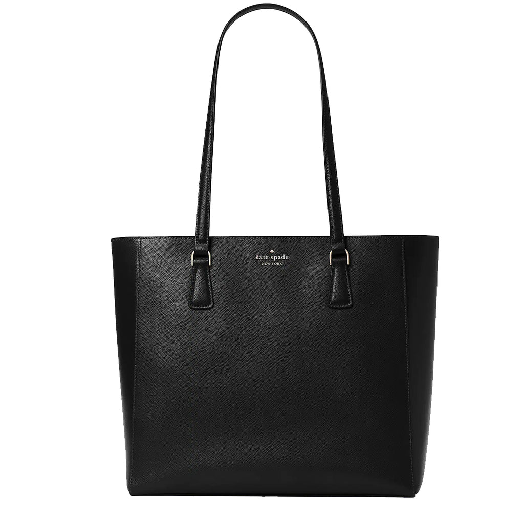 Kate spade black online leather tote