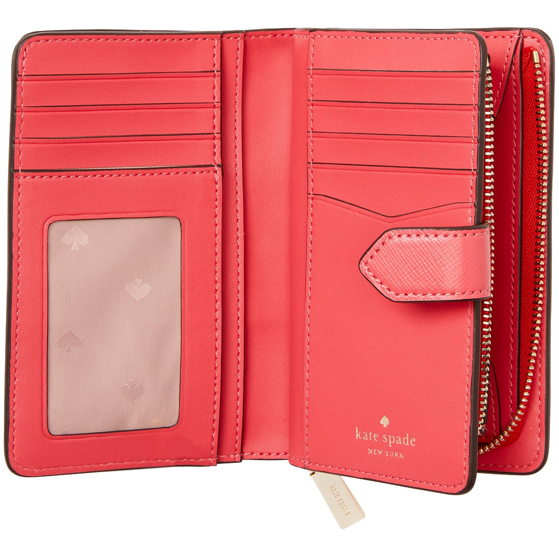 Kate Spade Staci Medium Compact Bifold Wallet in Dark Watermelon Gelat ...