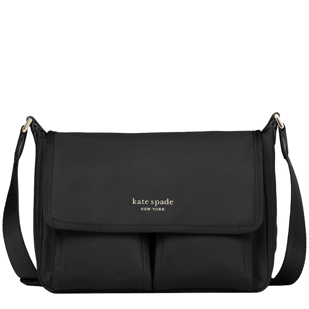 Kate Spade The Little Better Sam Nylon Medium Messenger Bag in Black k5051